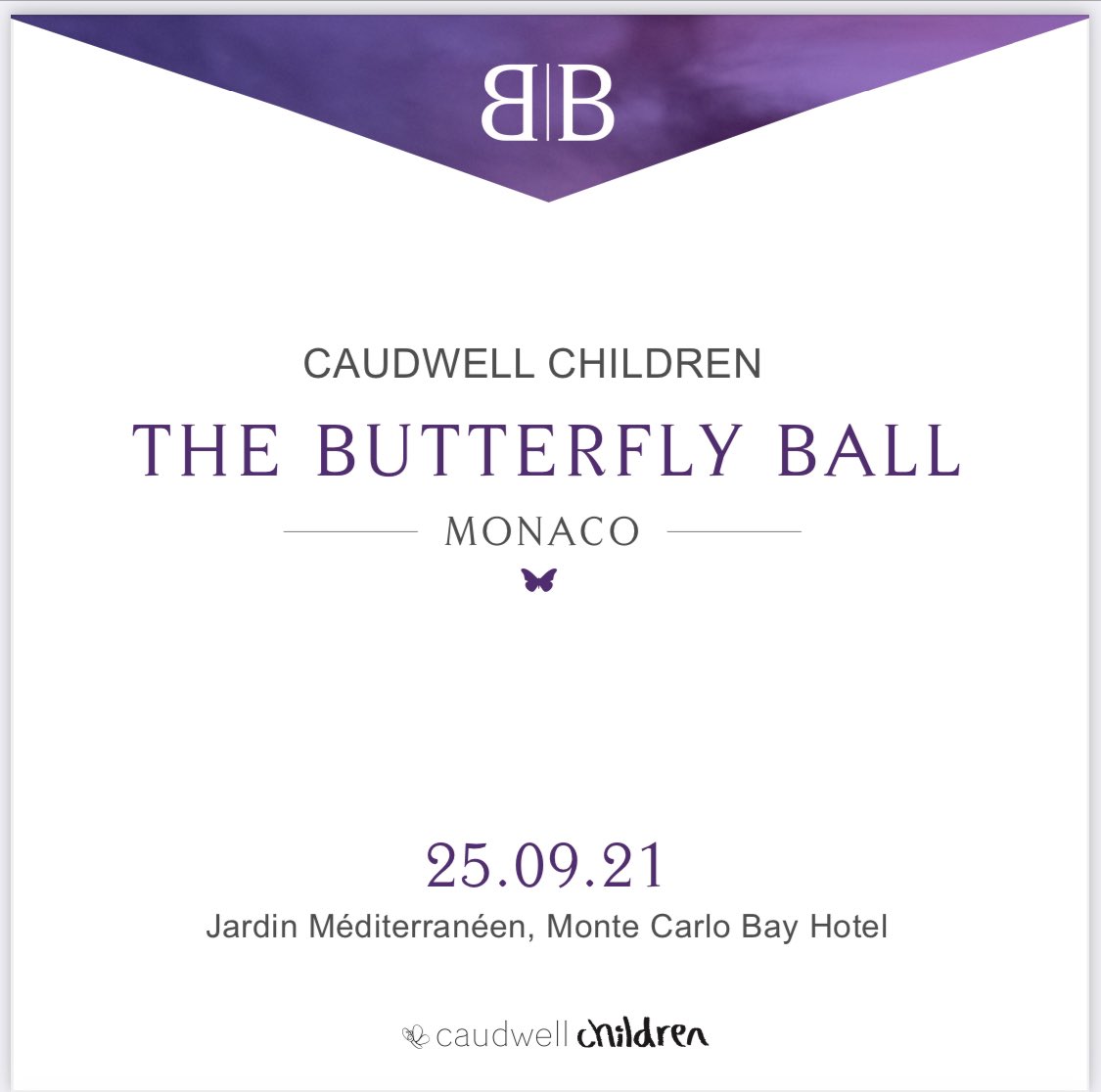 From today you could book your ticket at the prestige Gala Dinner @butterflyballmonaco Saturday 25th September at the @montecarlobay for @caudwellchildren ❤️🚴‍♀️🇲🇨 Ticket from €1000-€1500 Table of 8 from €7.500- €10000 #chatity #caudwellchildren #monaco #family #kids #children