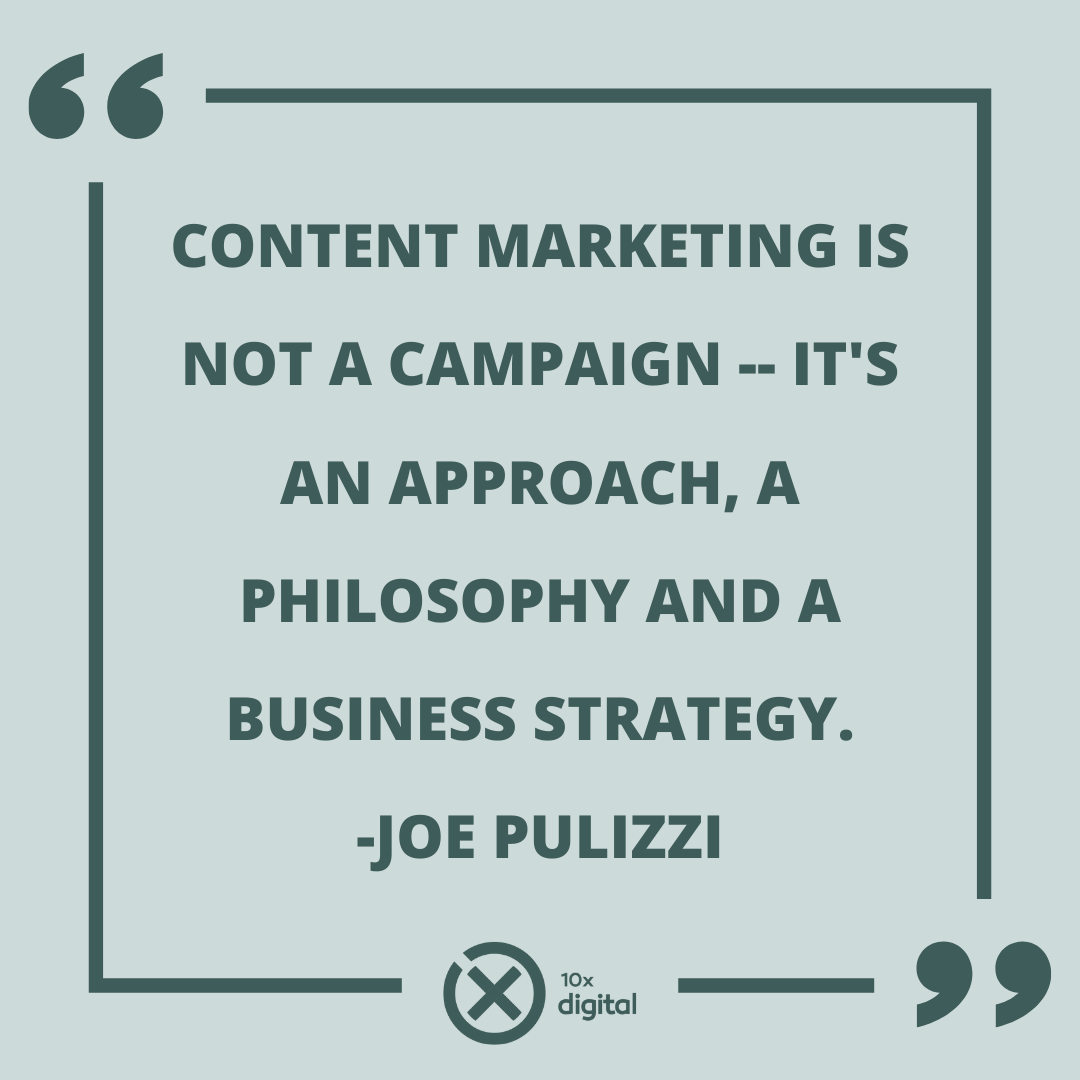 A little #ContentMarketing inspo for your week. 🙌🏼

Remember, a content strategy needs to be holistic, it's not just one single tactic or a month-long sprint. It's a long game.