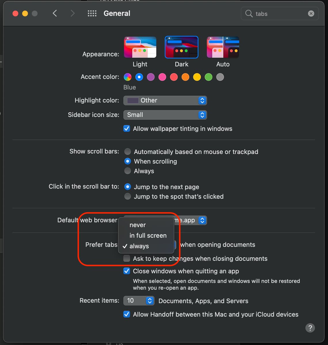 Hey Designers/Developers! Does it ever annoy you that Sketch sometimes opens docs in tabs and sometimes opens them in separate windows? Check out this little pro-tip: (mac os system prefs)