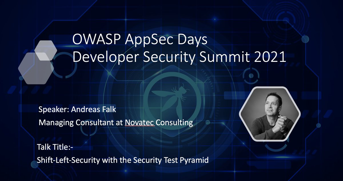 owasp's tweet image. @owasp AppSec DaysDeveloper Security Summit 2021 on 24th July
Speaker: Andreas Falk will be speaking on Shift-Left-Security with the Security Test Pyramid
Register & It is free event.
bit.ly/OWASPDeveloper…
@andifalk
#developersecurity #owasp #developersummit2021