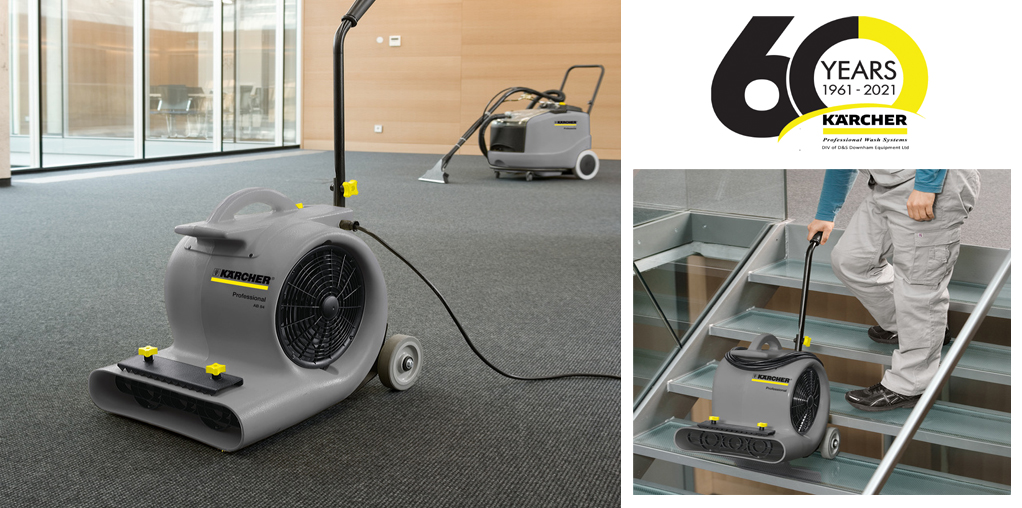 karcherprowash's tweet photo. Meet the powerful AB 84 air blower! Transportable, easy to use;  ensures a fast drying time of carpets. Also ideal for use in construction drying and after water damages in buildings. https://t.co/LzxFXYWlrG