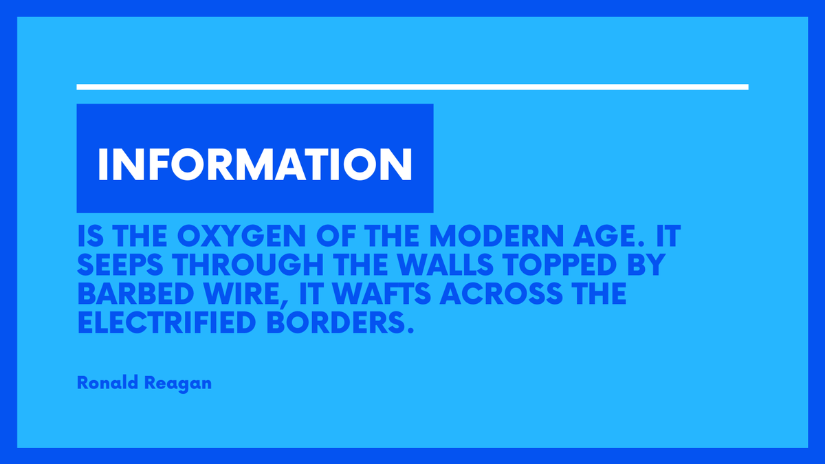 Do you think this statement has changed since the 1980s? 
Information and knowledge are the keys to opening up new worlds.

#RonaldReagan #KnowledgeisPower #YourIMOPartner #DataManagement
