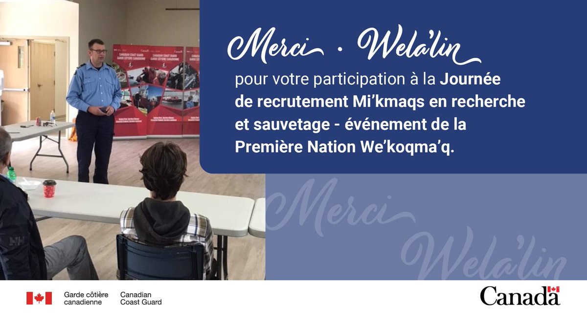 Nous venons de clôturer notre premier événement de recrutement en personne depuis le début de la pandémie! La journée de mobilisation #RechercheEtSauvetage de la Première Nation Mi’kmaq We’koqma’q a été un énorme succès!