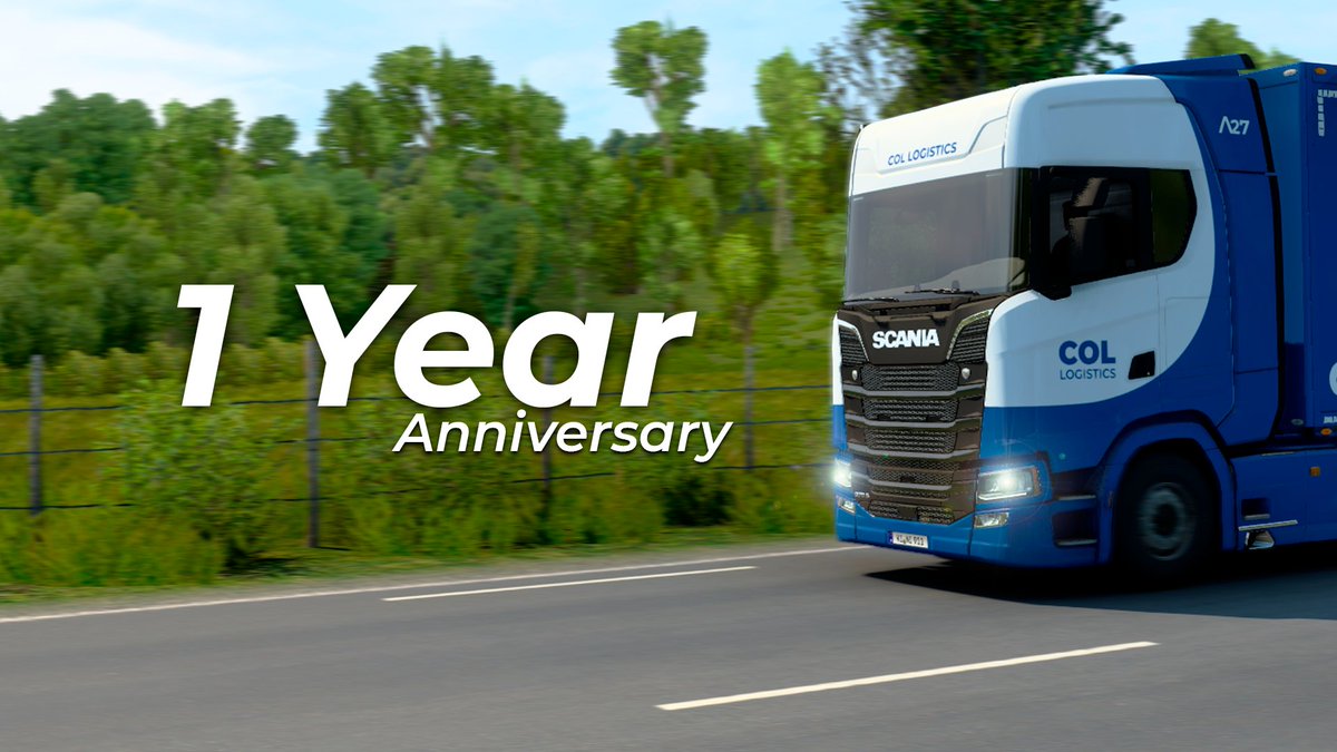 colombiavtc's tweet image. Hello everyone.
Colombian Logistics 1Year.

Our anniversary is coming up, and we don&apos;t want you to miss out on this great event. We invite our friends to participate in our 1st Anniversary Truckfest And Convoy, we are waiting for you!.

Event link: truckersmp.com/events/4422-co…