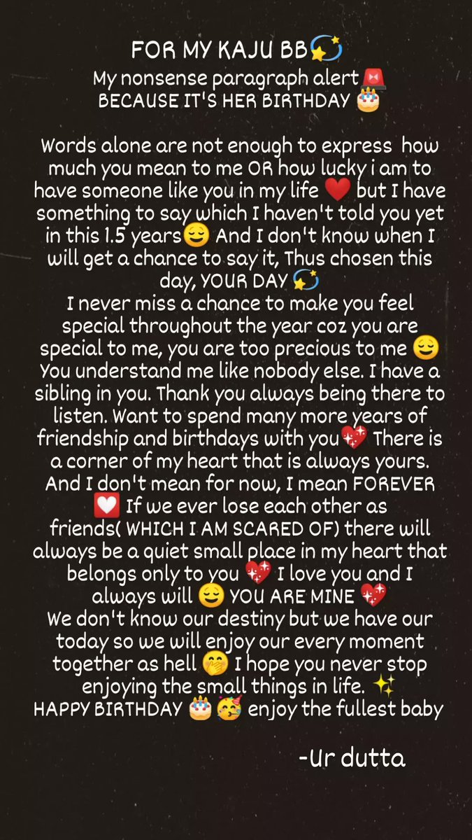 only_Dutta's tweet photo. Glad I meet u bby @CryptiKash 🥺u a too sweet wishing you a very happy happy wala birthday🎂 my love💖may all ur dreams come true✨many blessings for the ahead. Today is a just for u... Nd u r very special for me (can't explain how much) . 

thread -1 https://t.co/aRr4pXpPIN