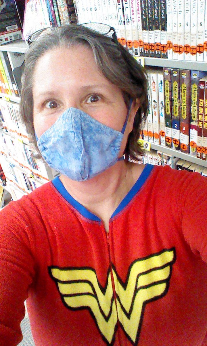 To be a #childrenslibrarian or #teenlibrarian means you can work in a #wonderwoman costume and no one will ask why. #bestjobever #librarylife #summerreading