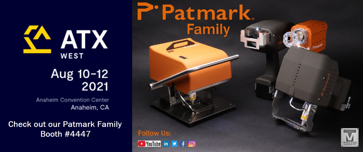 TochoInc's tweet photo. 3 weeks away from #ATX2021 in August at the #AnaheimConventionCenter. If you have an upcoming #DotPeen Marking Application, stop by booth #4447 & check out our #Patmark Marking Solutions.
@IME_Events #IMEWest #DiscoverEngineerBuild
@CityOfAnaheimCA #PinMarking #MarkingMachine https://t.co/ku9zib2zlM