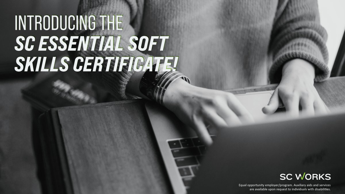Today’s employers agree that soft skills are a key component in hiring and promotion decisions. The State Workforce Development Board (SWDB), in partnership with WIN Learning, has responded with the new SC Essential Soft Skills Certificate. (1/3)