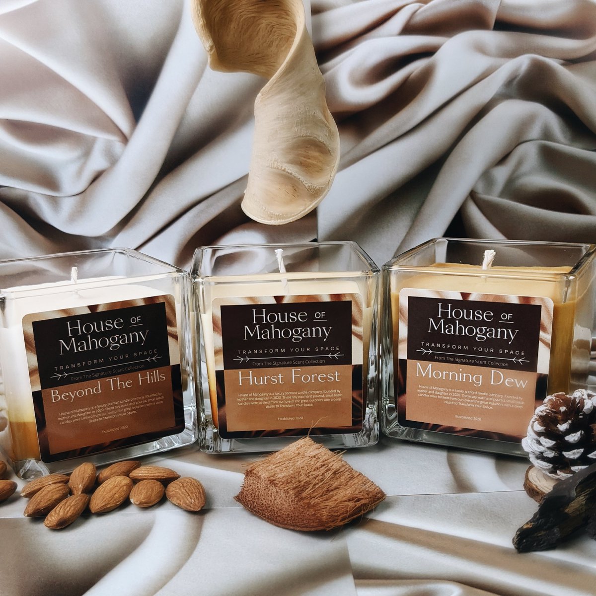 Reintroducing ourselves to the #CandleCommunity 

We are a Mother Daughter Luxury Soy Wax Candle &amp; Accessories Company.

We have three signature scents fashioned from off our favourite patches of land 

houseofmahogany.co.uk
#ScentedCandles #Soywax #SmallBusiness