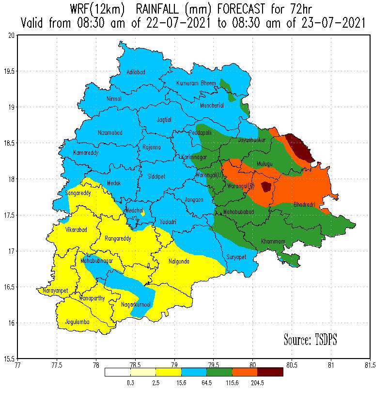 balaji25_t's tweet photo. OMG 😱😱.. This is insane... All models showing deluge rainfall over North, East #Telangana on July 22. It's better to be prepared for this as it's almost confirmed that North, East TS will get flooding rains during July 21-24. #Godavari river will get floods ⚠️
@DonitaJose https://t.co/L3i6ZU7uW6