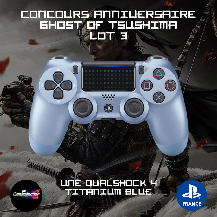 #CONCOURS #GhostofTsushima 🎂
Pour fêter le premier anniversaire du jeu, <a href="/PlayStationFR/">PlayStation France</a> vous offre plein de lots 😱
Pour participer : 
♻️ #RT ce tweet
✅ #Follow <a href="/consollection/">consollection 🎮🕹️🧡</a>
🕗 TAS le 28/07/20 à 23h59
Bonne chance à tous ! 🍀
Découvrez le test du jeu ⤵️
consollection.com/jeux-video/tes…