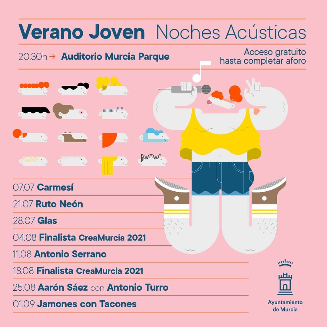 TeatroRomea's tweet photo. Las #NochesAcústicas 🎶🎶 del #MurciaParque continúan este miércoles con la psicodelia de #RutoNeón; una de las bandas emergentes que más atención están despertando en el panorama musical actual, ganadora del CreaMurcia Pop-Rock 2020. 
◾️ Entrada gratuita hasta completar aforo https://t.co/97P0eZ1LgP