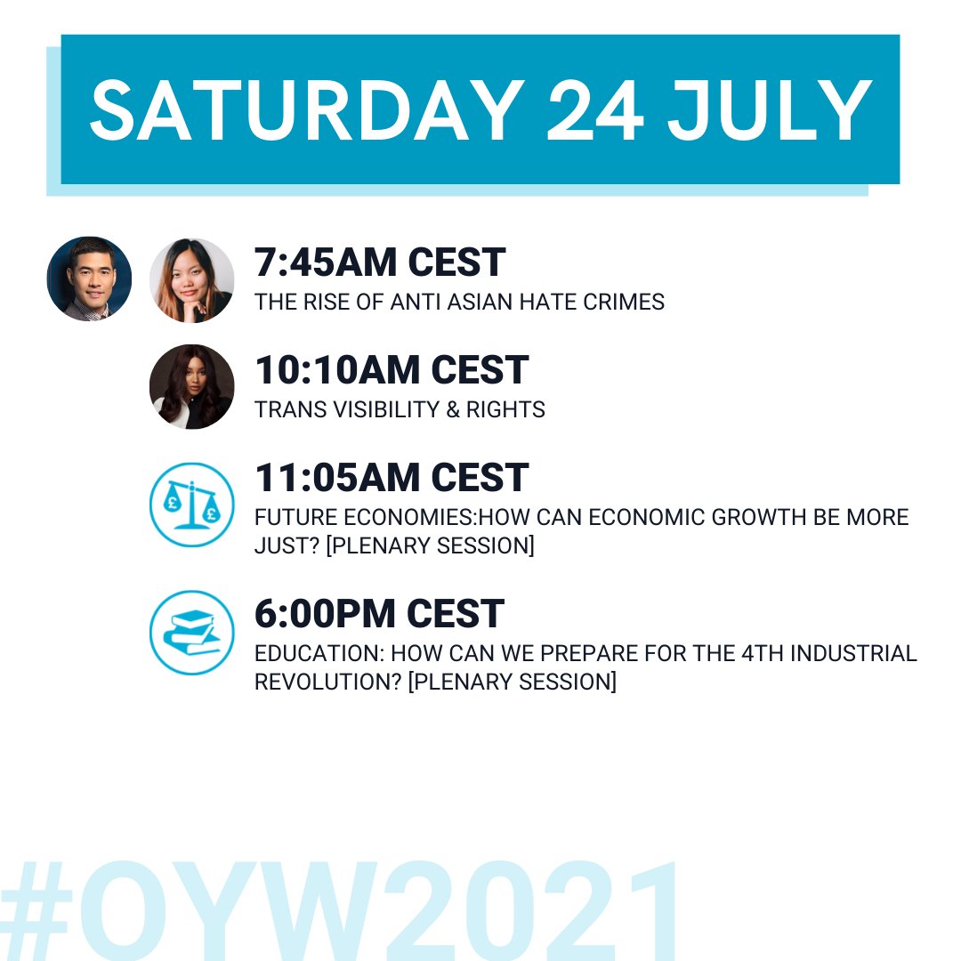 OneYoungWorld's tweet photo. Join us for live content from #OYW2021! ⁣
⁣
➡Swipe to see which sessions will be livestreamed on the @ OneYoungWorld Facebook page. ⁣
⁣
Don't miss them!