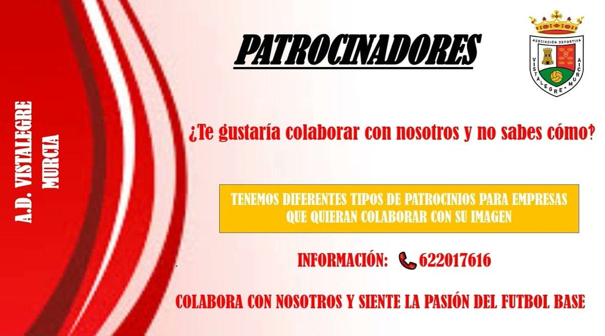 #campañadepatrocinio #temporada2021/22 <a href="/ADVistalegre/">AD VISTALEGRE MURCIA</a> #Murcia
