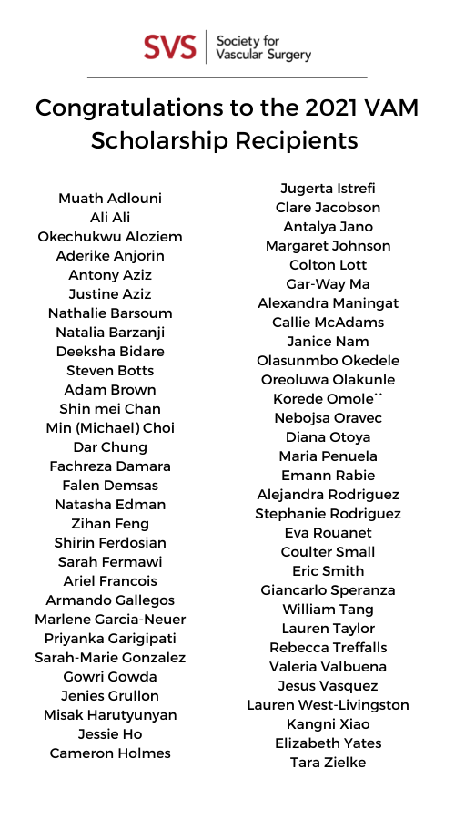 NextGenVascular's tweet photo. The group of #VAM21 Scholarship Recipients was featured in this week's Future Vascular Surgeon newsletter! Congratulations on your efforts, we can't wait to see you in San Diego! Read more here: https://t.co/TD89raHgfh https://t.co/w0vQcrSz5c
