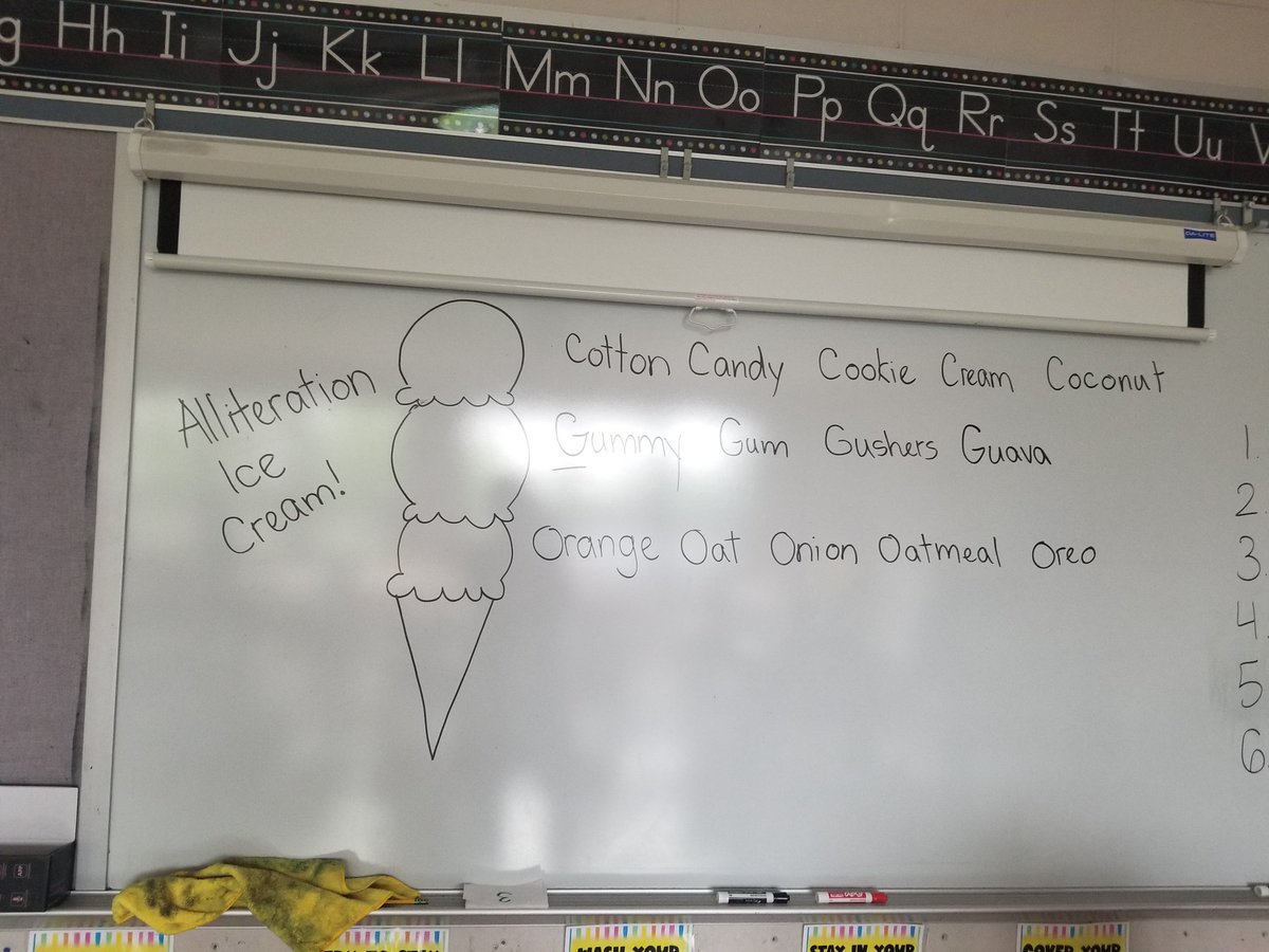 MsRossi5's tweet photo. Walking in a sensory wonderland! Today we focused on our senses as well as alliteration to brainstorm some wacky ice cream flavors. @KrisDeFazio @LynnZinser_5 https://t.co/eJEL7rIMhR