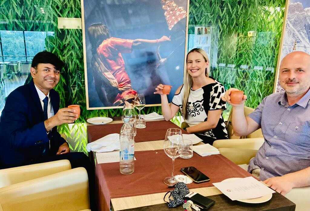 UnitCroatia's tweet photo. It is important not to forget how much we can learn from each other and how many opportunities for collaboration we have. @davorrunje, @_hajdi, and @rajks73 were reminded of that today while pleasantly conversing about a possible collaboration between India and Croatia. https://t.co/yesfQ4xy9U