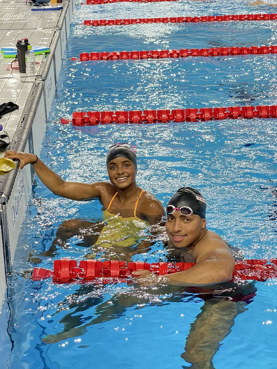 RosieLangello's tweet photo. .@SeekonkHS siblings Troy and Jayla Pina just sent me these photos. They arrived in #Tokyo for the #Olympics on Monday and hit the pool for training. The siblings are making history representing #CapeVerde’s first-ever Olympic swim team! 

@ReporterSports1 @STVNews17  @wpri12 https://t.co/Mun4SPdVzp