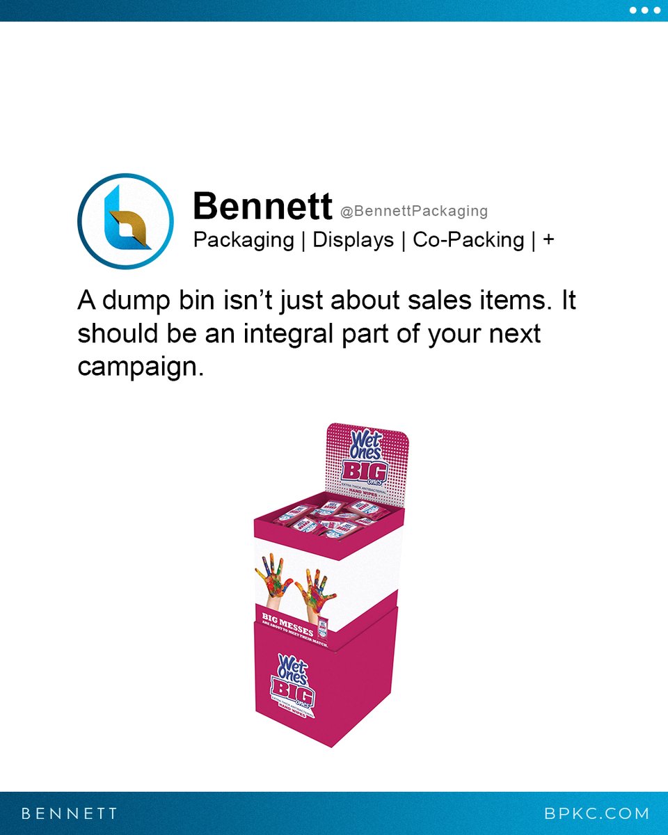 BennettPackagng's tweet image. A dump bin isn't just about sales items. It should be an integral part of your next campaign.

#dumpbin #productlaunch #retail #pointofpurchase #supplychain #turnkey