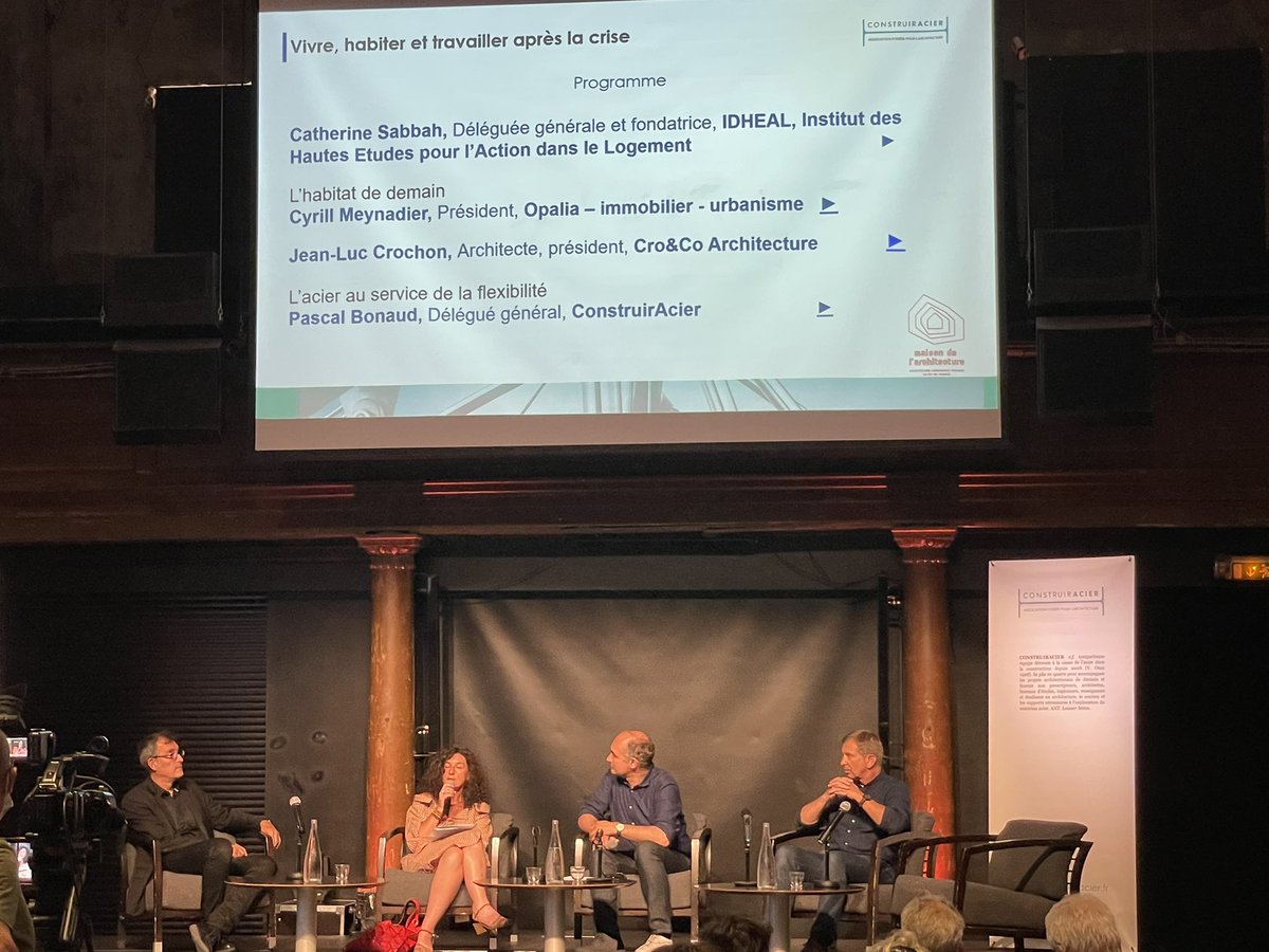 En ce moment à la <a href="/MA_IDF/">Maison de l'architecture IDF</a> 
👉"Comment repenser logements et lieux de travail ?"
Avec :
- <a href="/csabbah/">catherine sabbah</a> <a href="/IDHEAL2/">IDHEAL</a> 
- Jean-Luc Crochon #CroCoArchitecture
- <a href="/MeynadierC/">Meynadier Cyrill</a> <a href="/OpaliaUrbanWork/">OPALIA</a> 
- Pascal Bonaud  #construirAcier