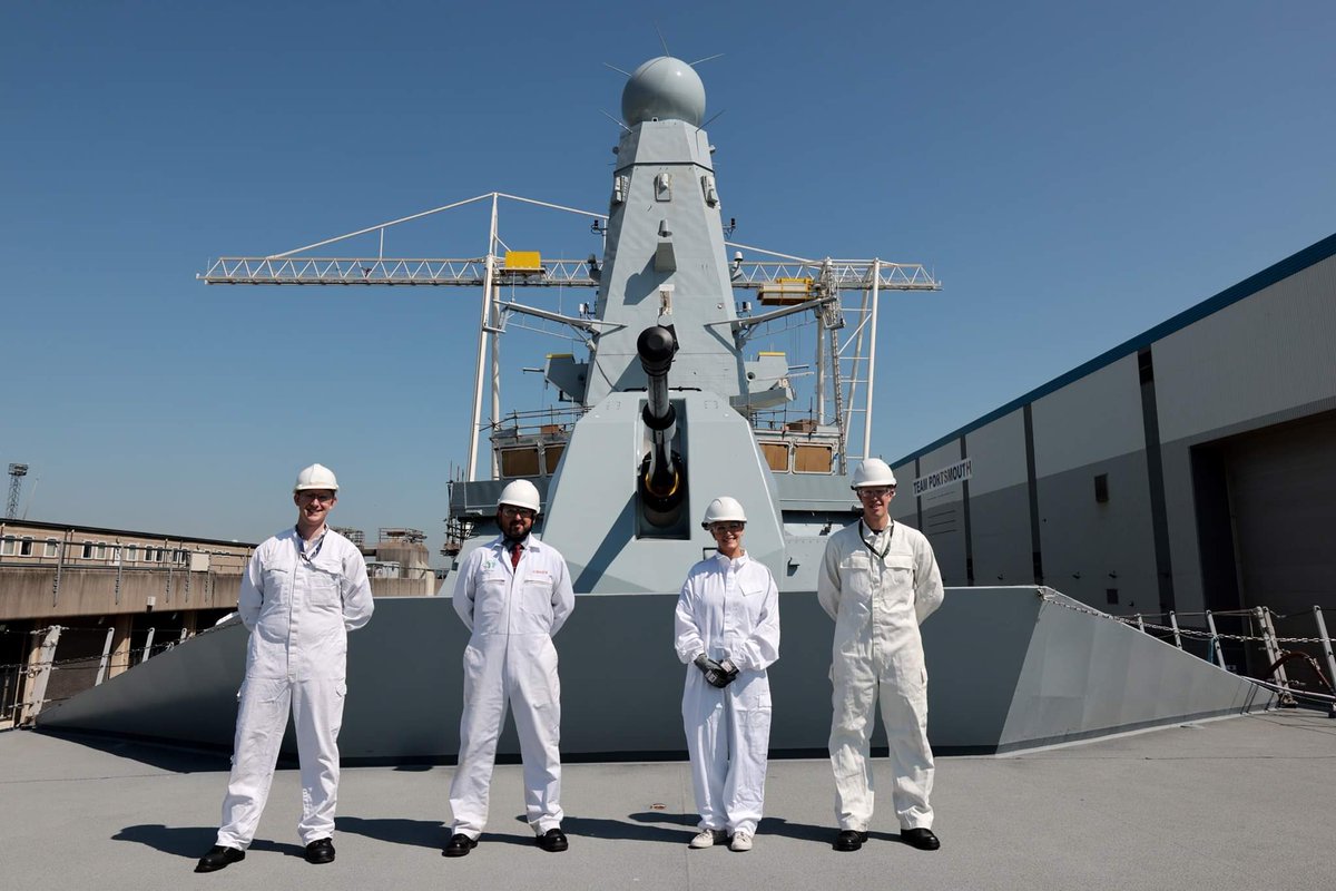 HRH The Countess of Wessex, Lady Sponsor of HMS Daring, donned overalls and ventured into engine spaces, recognising the combined efforts of @RN_engineers and @BAES_Maritime in delivering upgrades and enhancements during refit.