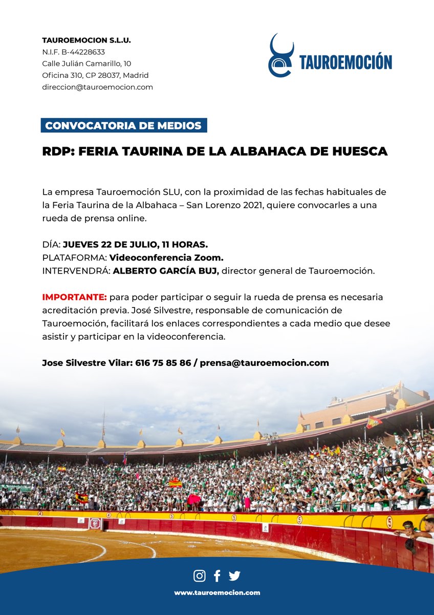 Plaza de toros Huesca Tauroemoción tweet media