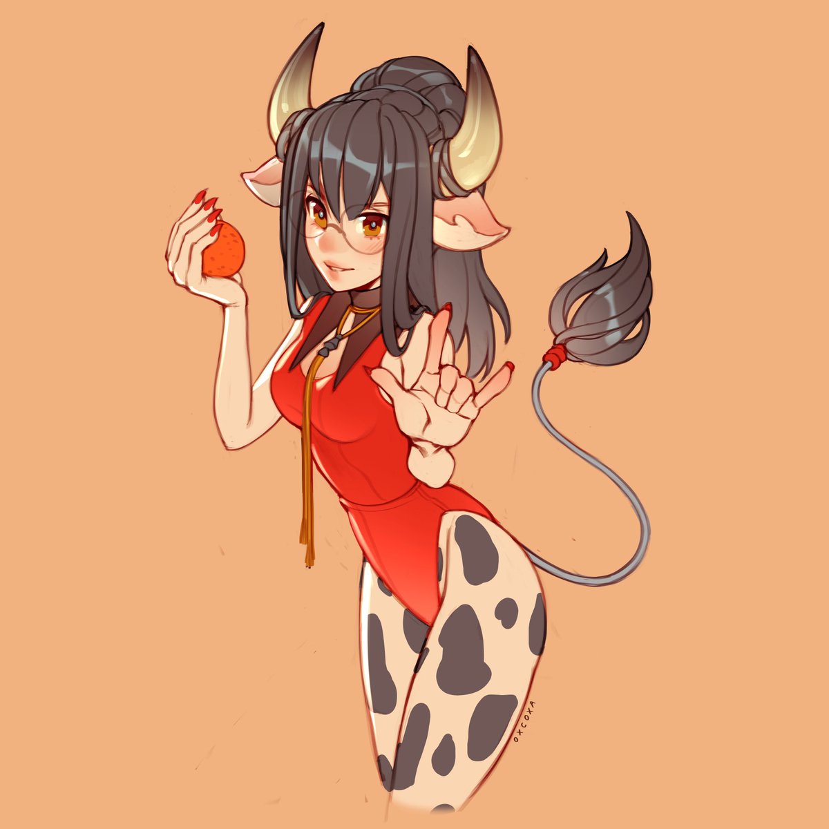 Had to draw an Ox girl for the year of the Ox 🐂 🍊 

Would this make a cool sticker? Let me know what you think ❤️

#lunarnewyear #yearoftheox