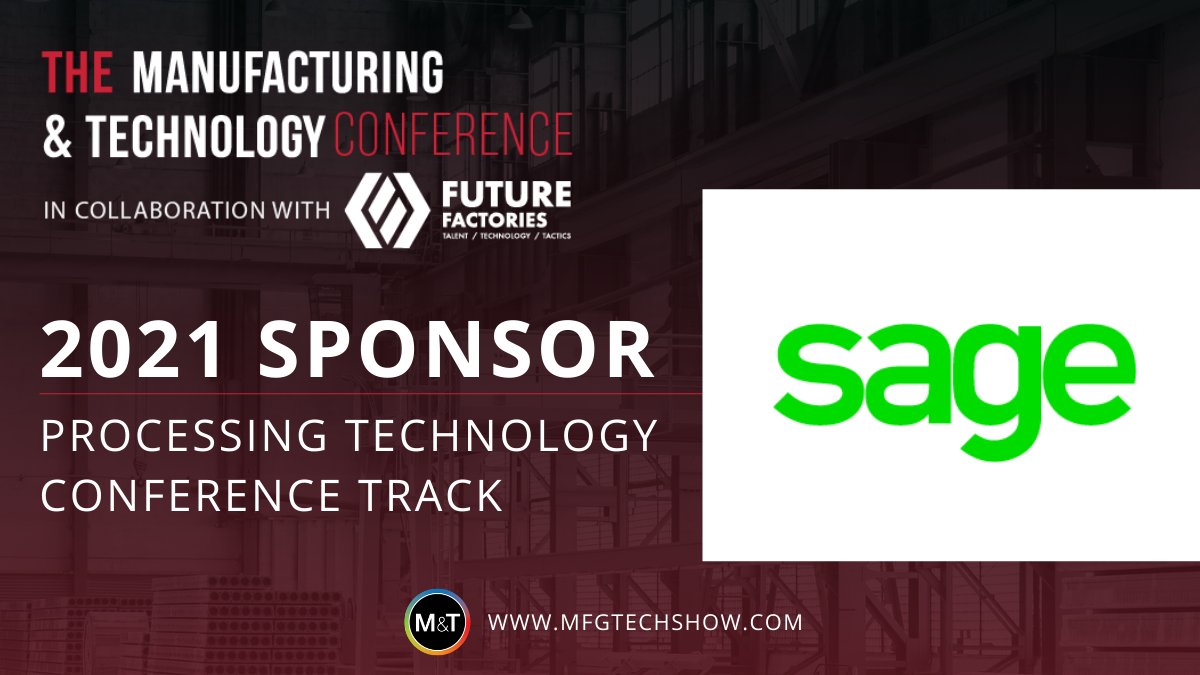 mfgtechshow's tweet image. @SageUSAmerica will be the Processing Technology Conference Track Sponsor during The M&amp;amp;T Conference live in Cleveland Nov. 9-11 2021. See who will be speaking at bit.ly/2OatFd2 #processingtechnology #processing #mfgtechshow @ProcessingMag @PI_ProcessInst
