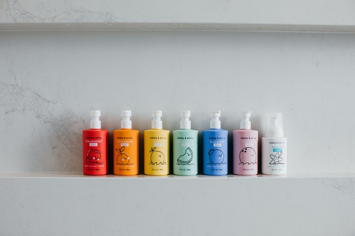 Client Spotlight: Dabble &amp; Dollop!

Dabble &amp; Dollop makes bath time way more fun for kids by having them mix up their own custom scented creations.  Check out their Rainbow of Bubbles (pictured) for the ultimate bath experience. #creativelyclean #dabbleanddollop