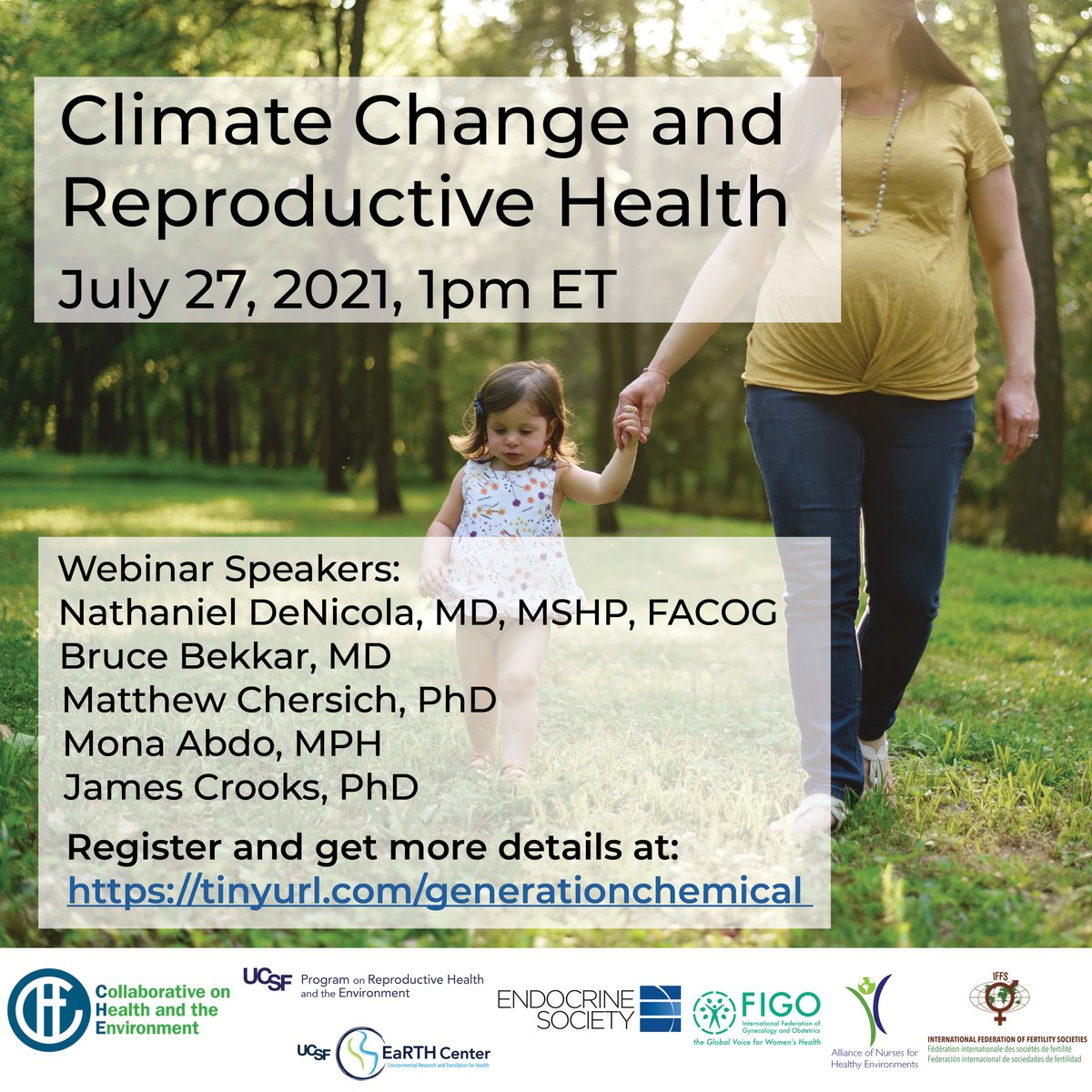 UCSF_EaRTH's tweet photo. Next Tues! #GenerationChemical webinar: #ClimateChange &amp; #ReproductiveHealth w/@NDeNicolaMD @thgreendoc Bruce Bekkar, Matthew Franks Chersich, Mona Abdo &amp; James Crooks. We are proud to co-sponsor w/ @CHE_healthenv @UCSF_PRHE  @FIGOHQ @enviRN @TheEndoSociety @iffsfertility https://t.co/X806poRC6E