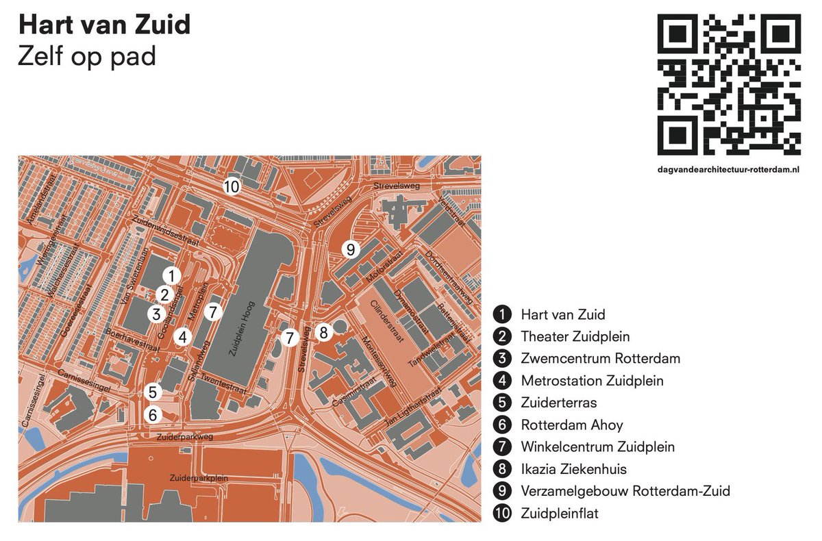 Ga deze zomer op audiotour in Hart van Zuid 🎧☀️ Nog t/m 29 augustus kun je deze bijzondere architectuurwandeling maken. Wandel rond en scan de QR codes op de verschillende locaties. Zo kom je nog meer te weten over Hart van Zuid! Meer info via: allesisopzuid.nl/nieuws/ga-deze…
