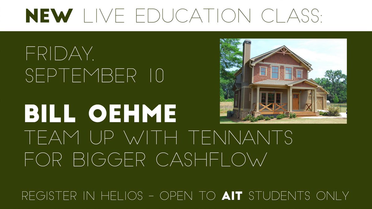 MyRenatus's tweet photo. Introducing our newest Instructor Bill Oehme! Register in Helios to attend the recording of his course on Sept 10th. #RenatusSHIFT #ReantusInstructors  #RenatusOnlineRealEstateEducation https://t.co/PJyMXRLICg