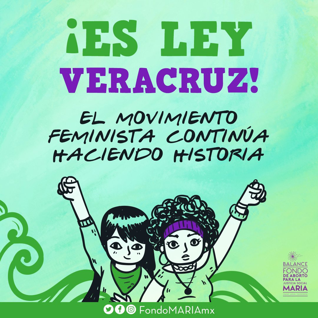 FondoMARIAmx's tweet image. Veracruz es el cuarto estado en legislar a favor del aborto en México💚✨ #EsLeyVeracruz 💚✨

Si está en tus posibilidades, apoya el acceso a aborto seguro en todo el país donando a Fondo MARIA: paypal.me/fondomariamx #AbortoLegalVeracruz