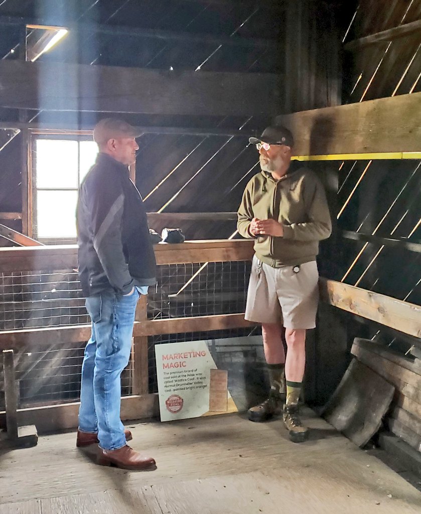 We had a great visit with <a href="/DavidFGoldstein/">David Goldstein</a> from <a href="/TravelAlberta/">Travel Alberta</a> this morning. Of course, Jay had some neat stories about the 'marketing magic' the Atlas used to sell its coal! #CanadianBadlands #AlbertaMuseums  #ExploreAlberta