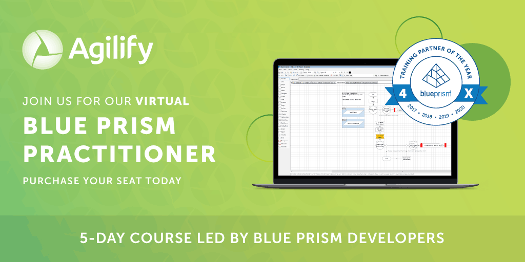 AgilifyLearning's tweet image. Take the next step to continue your @blue_prism training in our 5-day, hands-on Blue Prism Practitioner course. Spaces in our August virtual session are limited, so purchase your seat today! hubs.li/H0S7Zn20  #IntelligentAutomation #RPA #BluePrismUniversity