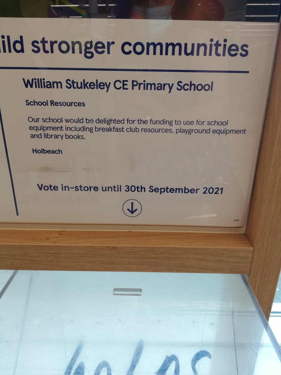 🌟 We are delighted that we are through to the Tesco Community Grants voting scheme in the Holbeach store 🔵 Please help support our school by popping your blue tokens in our slot, each time you shop 🙏🏻 #EveryLittleHelps
 Please share with your friends and family. Thank you 💙