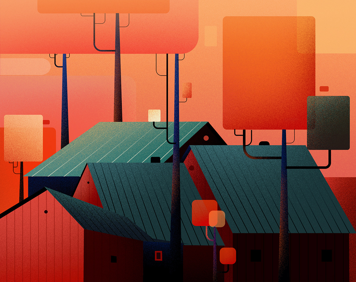 creativecloud's tweet photo. Once upon a dream. These illustrations by @febinrajts draw inspiration from the stylistic leanings of Disney Artist Eyvind Earle, studying "the stupendous infinity of nature:"
 https://t.co/Z7RCTFt0QV https://t.co/KJDyffSGtS