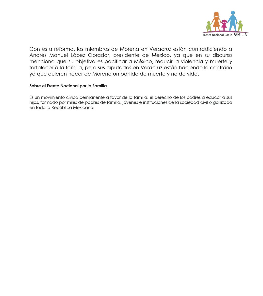 La aprobación del Aborto en Veracruz es totalmente ILEGAL. El día de hoy, lamentablemente fue violada la Constitución Veracruz por diputados de Morena en <a href="/legisver/">Congreso de Veracruz</a> ya que para cambiar los artículos del Código Penal es necesario reformar primero la Constitución.   #VeracruzVida.