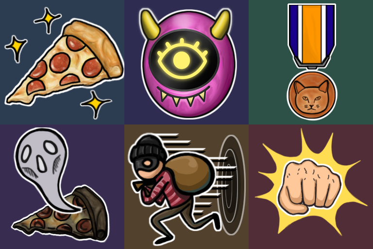 Coming in HOT! Achievement icons are now done! 
One day before we release! What do you think?

#steamgames #indiegame #gamedev