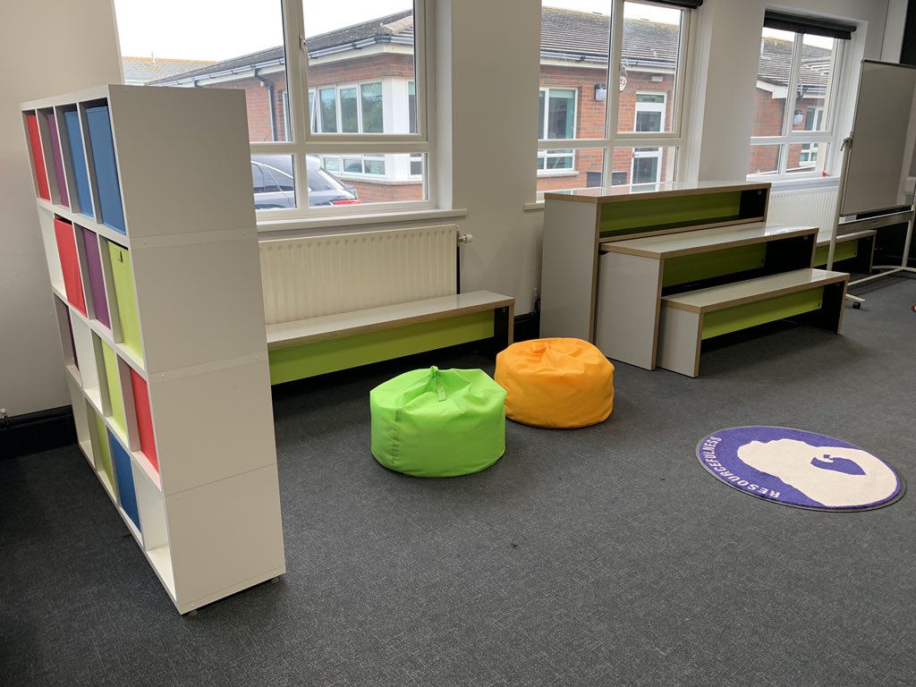 Not your standard classroom! Forever convincing people that I do actually teach Maths in here. It is possible, and the students love the whiteboard tables - so much easier for brainstorming and quick workings out 📝 

#edutwitter #education #flexibleseating