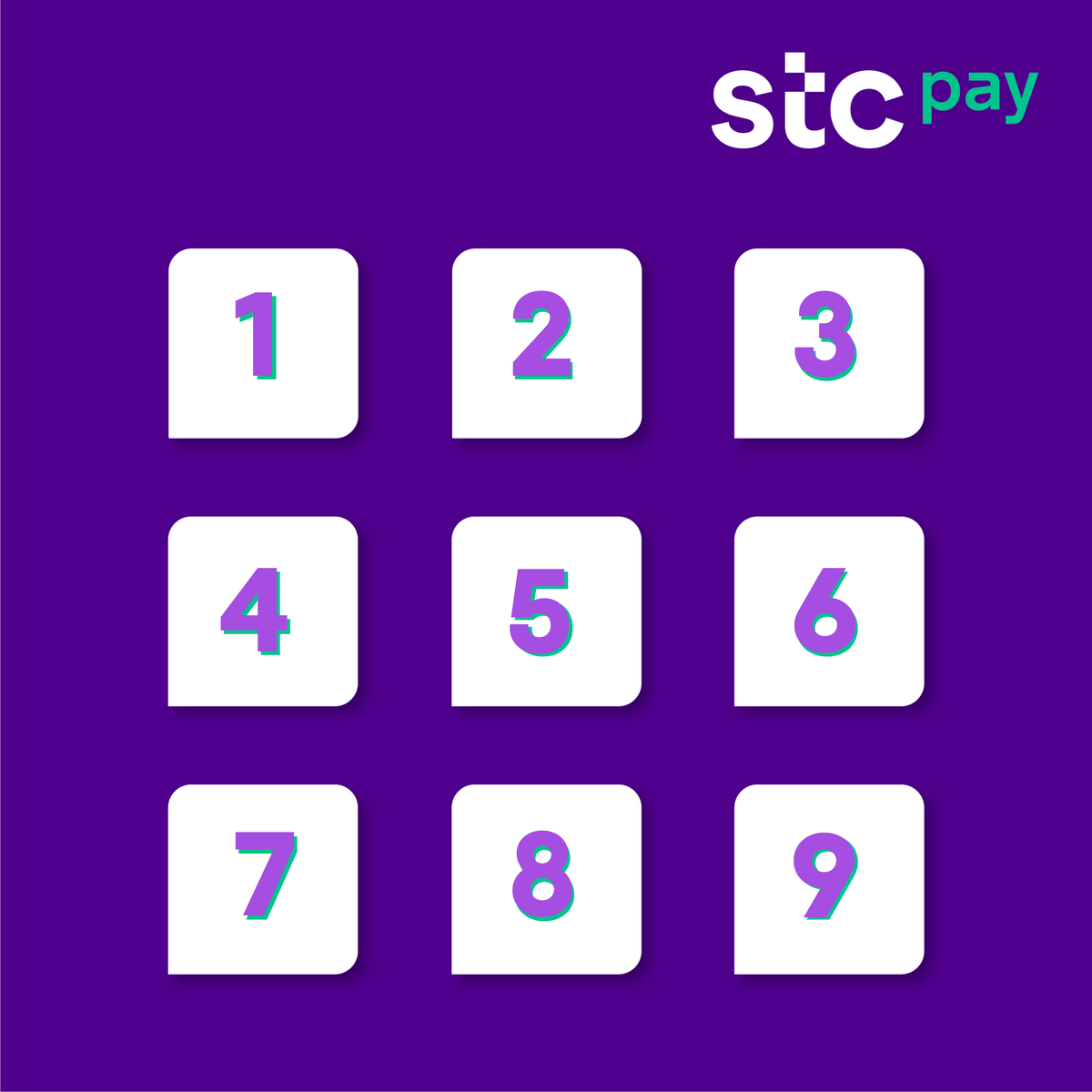 العيديات بتكون بطريقة جديدة 🤩💰💜

▫️اختار رقم واحد من هذي الأرقام 👇 واكتبه في هاشتاق #عيدية_stcpay_الجماعية 

▫️كل رقم فيه مبلغ💰 
خلك قريب وشوف حظك ⏳😍

▫️راح نختار فائزين عشوائيًا من الهاشتاق 🤩