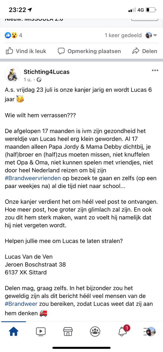 Wie stuurt Lucas een kaartje? #brandweervrienden #brandweer retweet is fijn