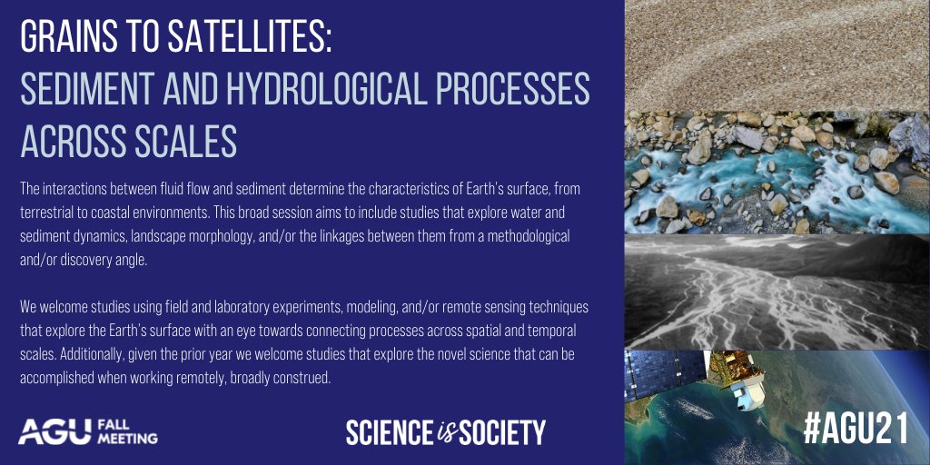 Dr. Sarah Schanz (@sarahschanz1) on Twitter photo Going to #AGU21? Consider submitting an abstract to EP015 Grains to Satellites: Sediment and Hydrological Processes Across Scales. We welcome studies using models, field/lab expts, & remote sensing connecting 🪨&🌊 across scales!
Invited speakers <a href="/anapiliouras/">Anastasia Piliouras</a> and Lucy MacKenzie Going to #AGU21? Consider submitting an abstract to EP015 Grains to Satellites: Sediment and Hydrological Processes Across Scales. We welcome studies using models, field/lab expts, & remote sensing connecting 🪨&🌊 across scales!
Invited speakers <a href="/anapiliouras/">Anastasia Piliouras</a> and Lucy MacKenzie