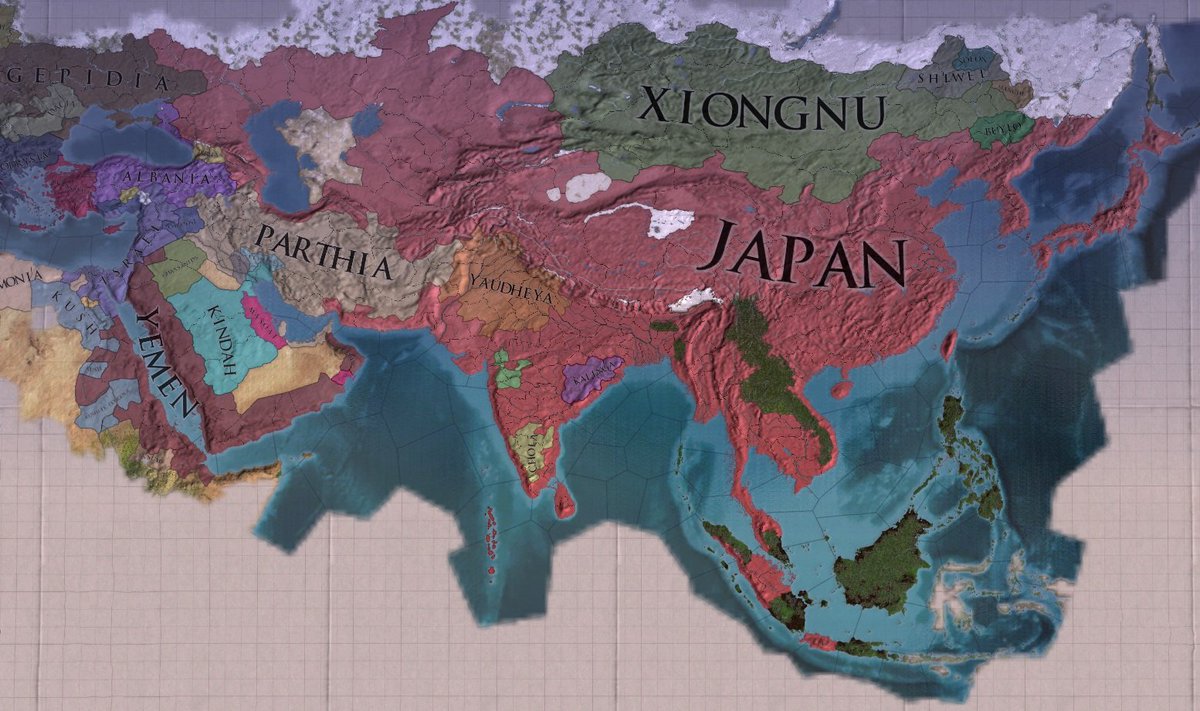 Now the year 500 in my #Japan run on #EuropaUniversalisIV #ExtendedTimelineMod. Control a lot more of India, all of the Caspian Sea, and have entered Europe and the Middle East.

#gamer #gaming #PCgamer #PC #PCgaming #EUIV