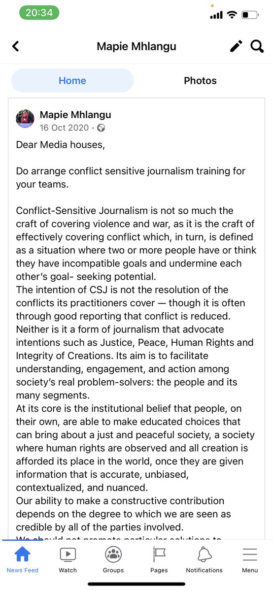 NgiphiweMhlangu's tweet photo. I’ve been saying this since last year. There is a manual and have done similar training for other journalists in the region. #conflictsensitivejournalism https://t.co/i9FP7rQW39