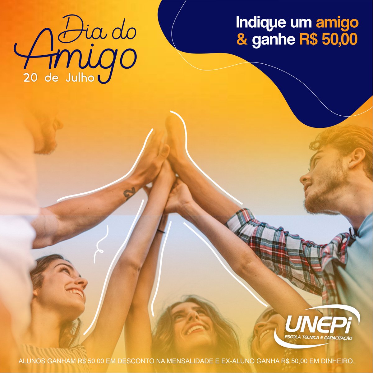 Hoje é dia do amigo e amigos de verdade sempre quer ver o outro crescendo! Que tal nesse dia especial você indicar um amigo para realizar um curso e ganhar R$ 50,00? 💸

Saiba agora como garantir os seus R$ 50,00:
📲 (83) 98832-4287