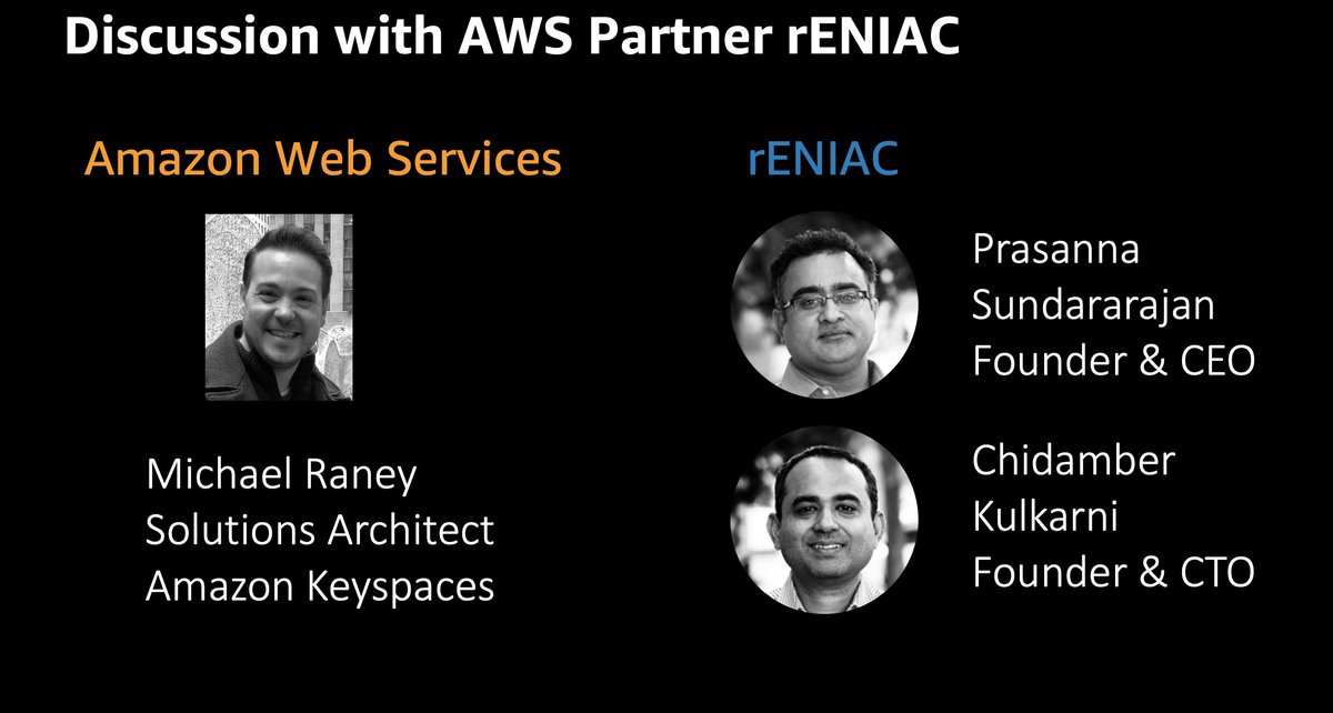 michaeljpr's tweet image. Please join me at 1pm PST / 4pm EST on twitch.tv/aws to talk about caching with #AmazonKeyspaces. We will be joined by AWS Partner #rENIAC to discuss how they use hardware acceleration with AWS F1 instances to accelerate performance. #apachecassandra #NoSQL #serverless