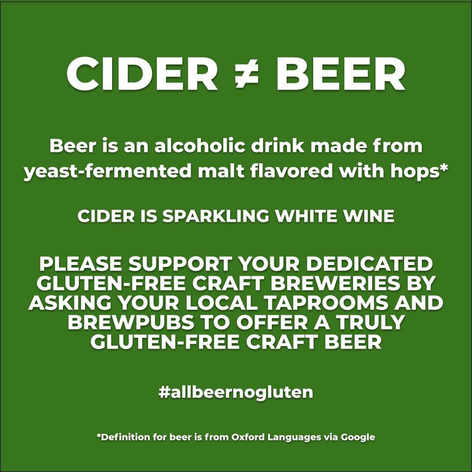 Cider is great and all but it doesn’t satisfy when a beer is what you want.  #allbeernogluten #glutenfreebeer #glutenfreebeers #dedicatedglutenfree #certifiedglutenfree #craftbeer #getbeercurious