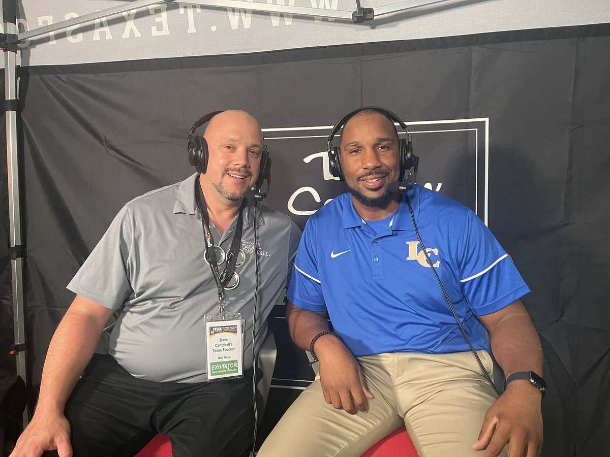 Thank you to the best football magazine staff in the world! <a href="/dctf/">Dave Campbell's — TexasFootball.com</a> I had a great time talking about our players at <a href="/LCHS_Patriots/">Lakeview Centennial Patriots 🎓</a> ! <a href="/Matt_Stepp817/">Matt Stepp</a> congratulations on your award and I’m honored to have had my first head football coach media interview with you brother! #WeAreLC 🔵🟡