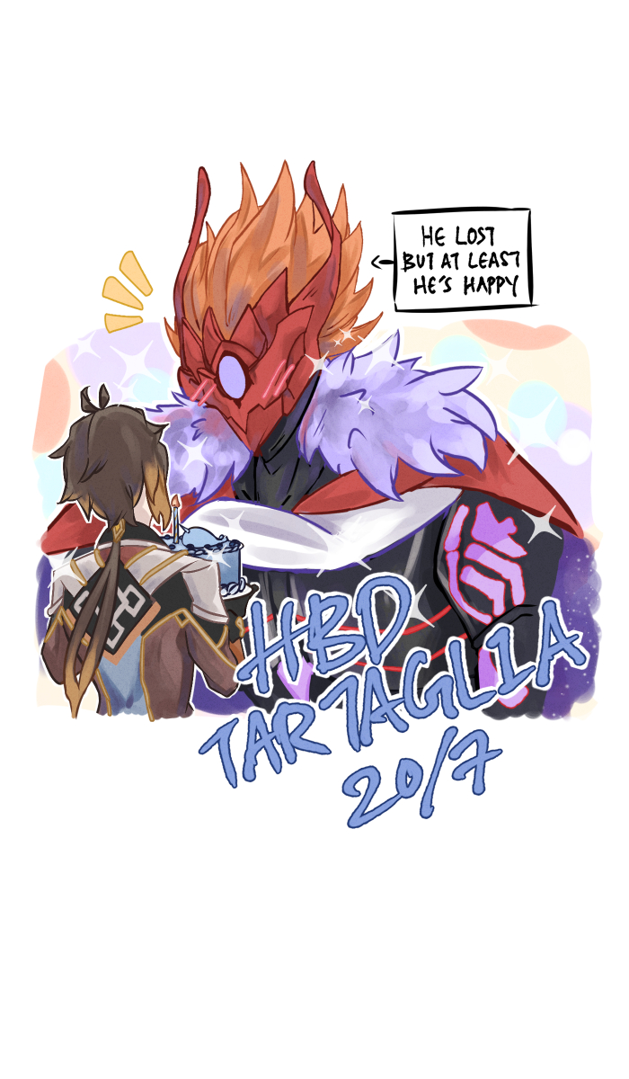 i'm lateee & this is so rushed but at least its done!! 
HBD CHILDE!!!! 🎊🎉🎉🎂 
#TartaLiWeek #tartali #タル鍾 
